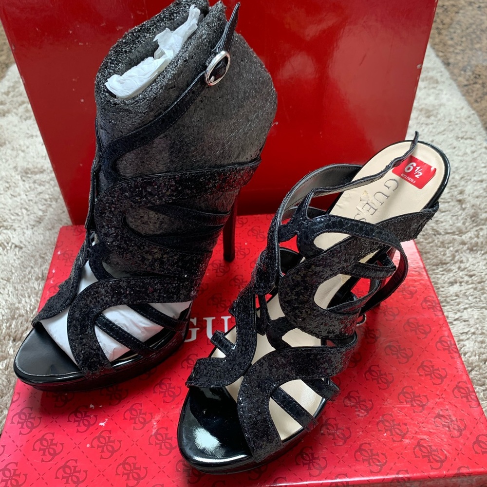 Guess Platform Heels. Shimmering.